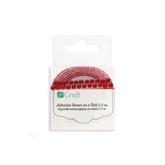 DPTA-011 - Rola strasuri autoadezive 0.4 mm x 0.9 m - rosii - DP CRAFT