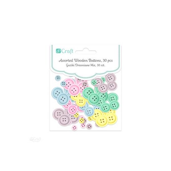 CEGU-015 Set 30 nasturi diferite dimensiuni - pastel - DP CRAFT