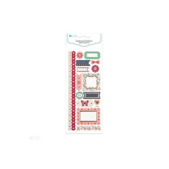 DPNW-001 Set 16 stickere autocolante embosate - tag - DP CRAFT