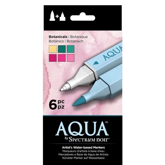 SPECN-AQ6-BOT Set 6 Markere Spectrum Aqua - Botanicals - Crafters Companion