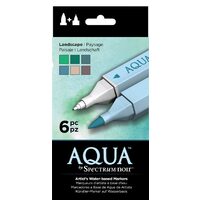 SPECN-AQ6-LAN Set 6 Markere Spectrum Aqua - Landscape - Crafters Companion