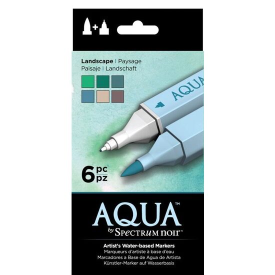SPECN-AQ6-LAN Set 6 Markere Spectrum Aqua - Landscape - Crafters Companion