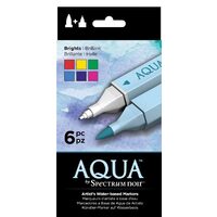 SPECN-AQ6-BRI Set 6 Markere Spectrum Aqua - Brights - Crafters Companion