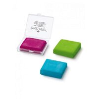 127121 Radiera plastica fluorescenta in cutiuta - Faber-Castell - culoarea este aleatorie