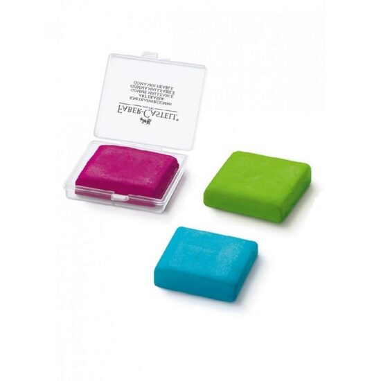 127121 Radiera plastica fluorescenta in cutiuta - Faber-Castell - culoarea este aleatorie