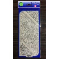 2210 - Sticker argintiu cu glitter - colturi cu clopotei - INTER.D
