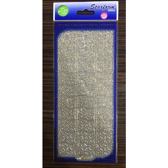 7058 - Sticker auriu cu glitter - colturi stelute - INTER.D