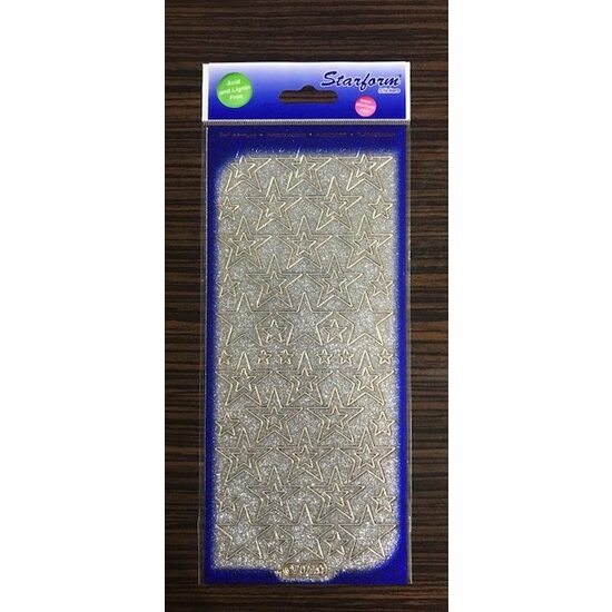7077 - Sticker auriu/argintiu cu glitter - stelute - INTER.D