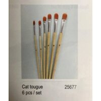 25677 - Set 6 pensule sintetice limba de pisica - Pentart