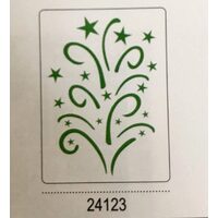 24123 - Sablon plastic A5 , 3D - K8 - stelute - Pentart