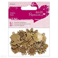 PMA-356014 Set 21 medalioane bronz - flori si fluturi - DP CRAFT