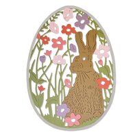 8 - 662511 Cutter Thinlits TAIE/EMBOSEAZA/SABLON - Meadow Rabbit - Sizzix