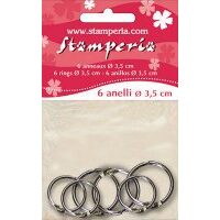 SBA13 - Set 6 inele metalice, 2.5 cm si 3 cm - Stamperia