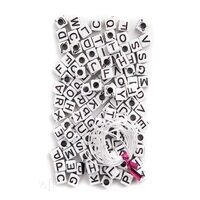 GRKO-019 - Set 130 margele litere fond alb - DP CRAFT