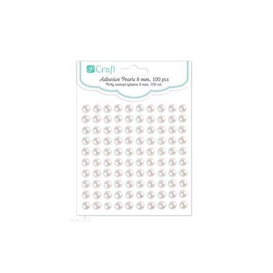 GRPE-039 - Set 100 perlute autoadezive 8 mm - ivory - DP CRAFT