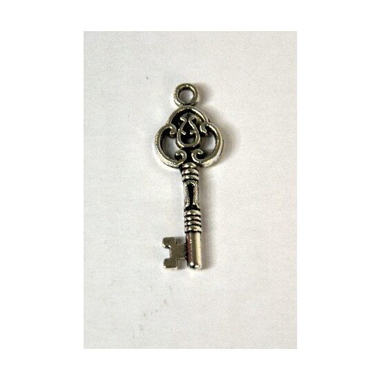 367248 - Charm metalic argintiu,cheie - aprox 2.8cm - ANT-CH