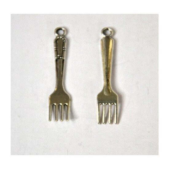 367214D - Charm metalic argintiu - furculita - ANT-CH