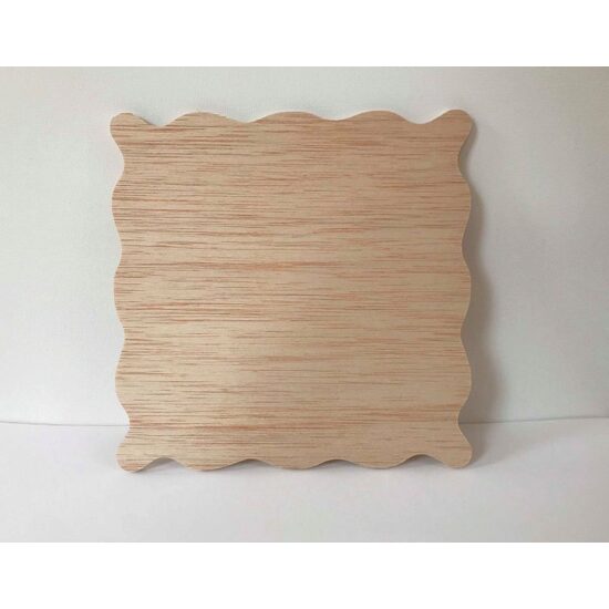 32887 - Tablita, suport placaj patrat cu margini valurite - 21x21 - Pentart