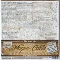 DFMC20 - Hartie manuala printata, Scris antic - Magna Carta - 30x30cm - Stamperia