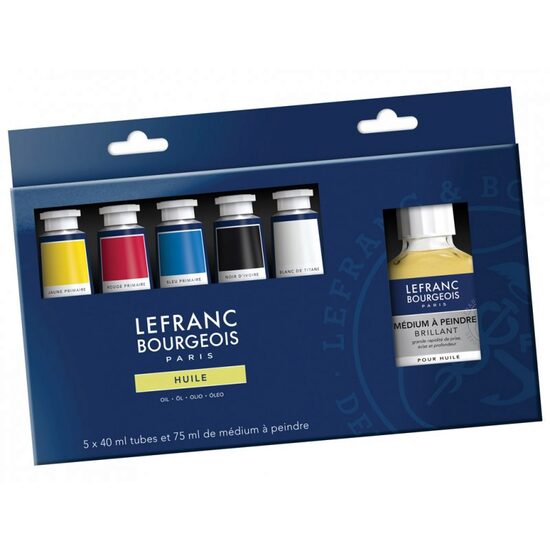 Set 5x40ml culori ulei fine + medium pictura 75 Lefranc Bourgeois