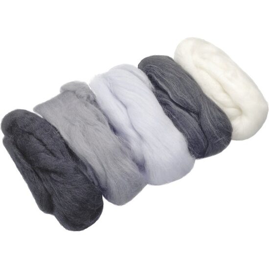 212506309 - Lana colorata mix 50gr - alb - negru - Knorr Prandell