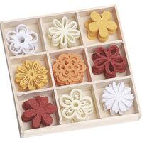 218001203 - Set 45 figurine fetru, floricele 2.2cm - Knorr Prendell