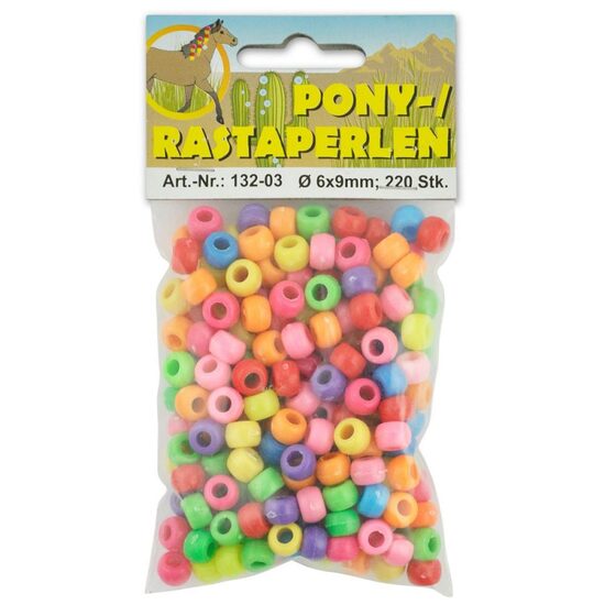 132-03 - Margele plastic Pony mixte, 220buc - 6x9mm - Meyco