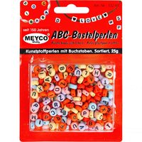132-65 - Mix margele plastic, rotunde cu litere, 25gr - Meyco