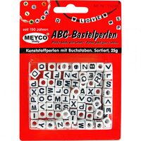 132-66 - Mix margele plastic, cub cu litere, 25gr - Meyco