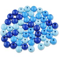 310-55 - Margele lemn mix albastru, 10mm, 56buc - Meyco
