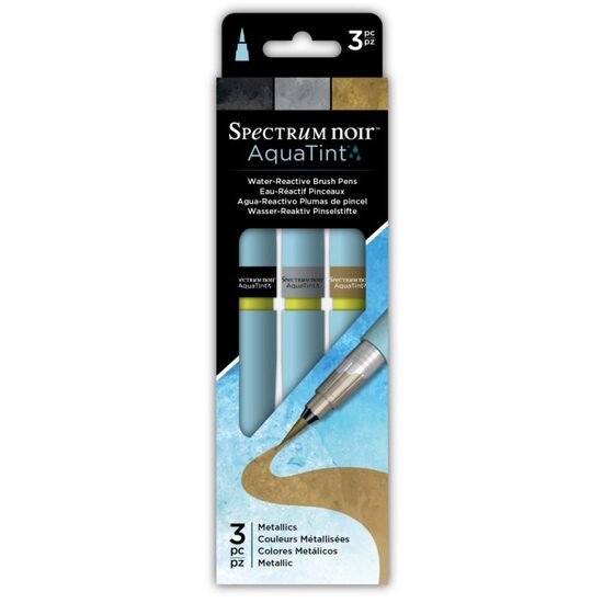 SPECN-AQTNT-MET3 Set 3 markere cu varf de pensula Metallics Spectrum Noir - Crafters Companion