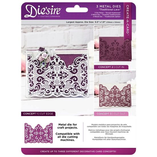 DS-CAD-TRLA Cutter Create a Card - Traditional Lace - Crafters Companion