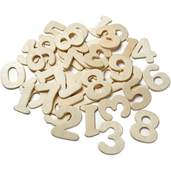 66181 - Set numere lemn 20/25mm, 40buc - Meyco
