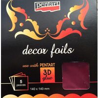 20740 - Set 5 buc folie transfer, magenta metalizat - Pentart