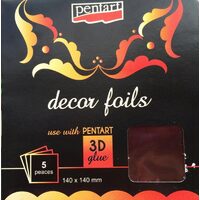 20741 - Set 5 buc folie transfer, bordo metalizat - Pentart
