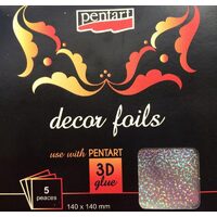 20745 - Set 5 buc folie transfer, glitter holografice - Pentart