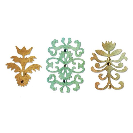 19 - 657739 Set 3 cuttere Sizzlits - Floral Insignia - Sizzix