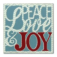 17 - 659588 Set 4 cuttere Thinlits - Card Front, Peace, Love & Joy - Sizzix