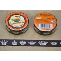 372822 - Panglica hartie adeziva cu imprimeuri - tip scotch 15mm x 10m - coroane - ANT-CH