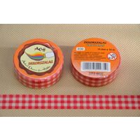 372805 - Panglica hartie adeziva cu imprimeuri - tip scotch 15mm x 10m - carouri rosii - ANT-CH