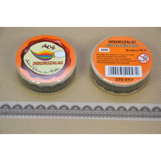 372817 - Panglica hartie adeziva cu imprimeuri - tip scotch 15mm x 10m - dantela - ANT-CH