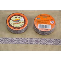 372848 - Panglica hartie adeziva cu imprimeuri - tip scotch 15mm x 10m - alb violet - ANT-CH