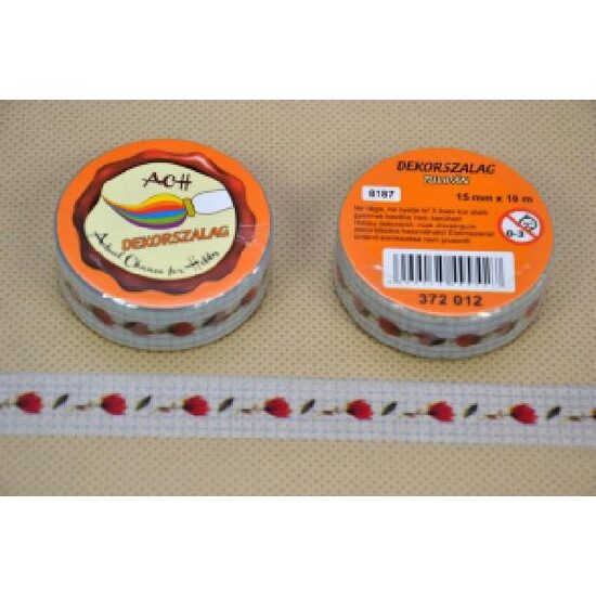 372812 - Panglica hartie adeziva cu imprimeuri - tip scotch 15mm x 10m - lalele - ANT-CH