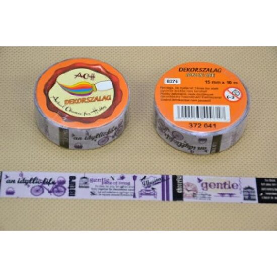 372841 - Panglica hartie adeziva cu imprimeuri - tip scotch 15mm x 10m - idylic life - ANT-CH