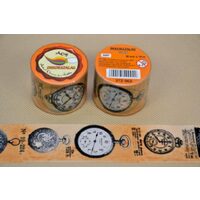 372862 - Panglica hartie adeziva cu imprimeuri - tip scotch 38mm x 10m - clocks - ANT-CH