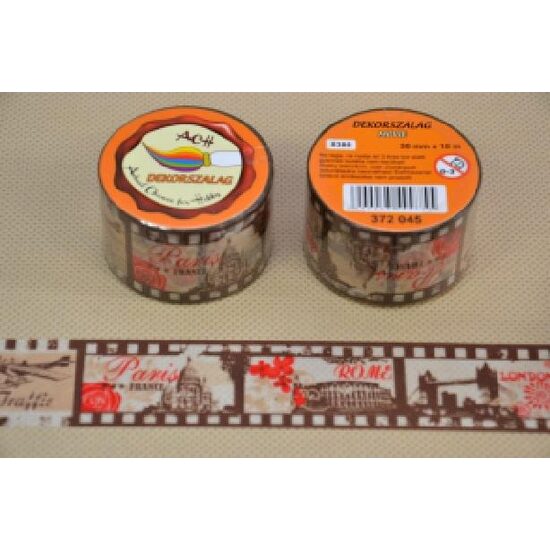 372845 - Panglica hartie adeziva cu imprimeuri - tip scotch 30mm x 10m - movie - ANT-CH