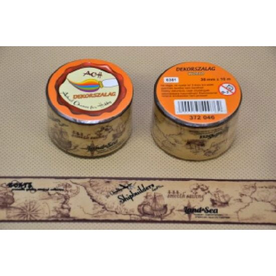 372846 - Panglica hartie adeziva cu imprimeuri - tip scotch 30mm x 10m - world - ANT-CH