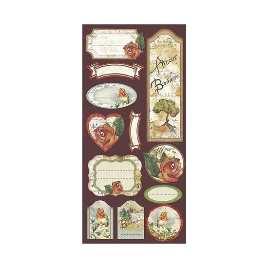 DFTG009-Etichete cartonate predecupate-Flowers and poems-Stamperia