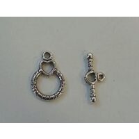 366433 - Incuietoare argintie bratara, cu inimioara, 2 piese - ANT-CH