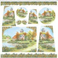 DFT199 - Servetel de orez 50 x 50, Stamperia, Spring at lake
